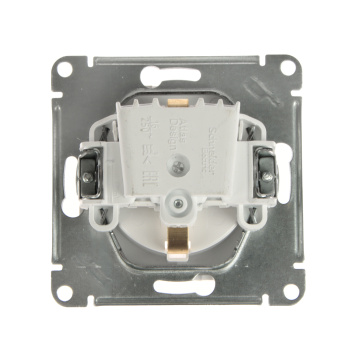 Механизм розетки "ATLAS DESIGN" 1-м белый c заземлением 16А SchE ATN000143  *20/160