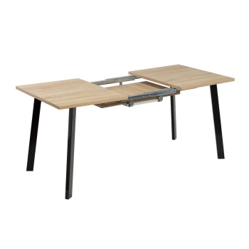 Стол раздв.ТИТАН-1 1100*700мм ЛДСП Дуб текстурный+комплект ножек метал Черный матовый *1