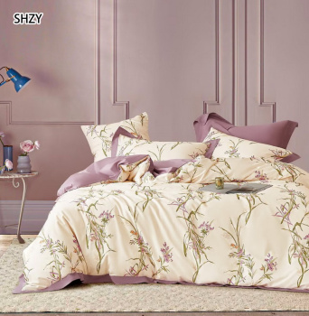 Постельное белье евро сатин Орхидея 2443, наволочки 70*70см - 2шт *1/4