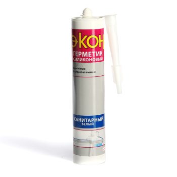 Герметик санитарный 280 мл ЭКОН, силиконовый, белый