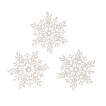Подвеска "Волшебная снежинка" 11,5 см (набор 3 шт), Белый