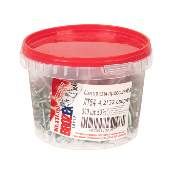 Саморезы прессшайба BROZEX ВЕДРО 4,2*32 сверло (500шт) *6
