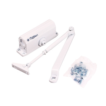 Доводчик дверной с фиксацией НОРА-М 2S-F, до 50 кг, цвет белый