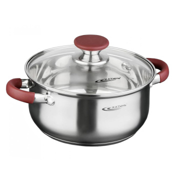 Кастрюля нерж. "Катунь" "Берта" 3,0л d20см термораспред. дно, Стекл. кр., силик.руч. КТ15-D-20 *1/4 Кастрюля нерж. "Катунь" "Берта" 3,0л d20см термораспред. дно, Стекл. кр., силик.руч. КТ15-D-20 *1/4