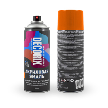 Эмаль-аэрозоль 520 мл DECORIX NO.31, апельсиновая Эмаль-аэрозоль 520 мл DECORIX NO.31, апельсиновая