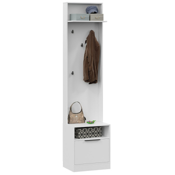 Набор мебели для прихожей АГАТА вешалка комбинированная Белая *1 Набор мебели для прихожей АГАТА вешалка комбинированная Белая *1