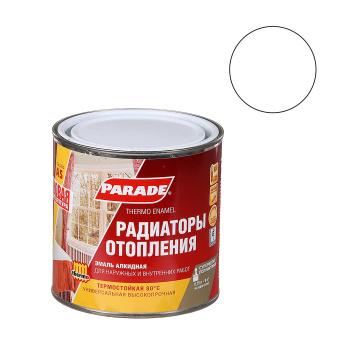 Эмаль алкидная PARADE, для радиаторов, 0.75 л, белая, полуматовая
