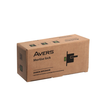 Замок врезной 50мм ключ/ключ,бронза,плоский ригель 0823/60-AB Avers *1/24