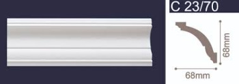 Плинтус потолочный С23/70 2м 68*68 (СОЛИД) *40