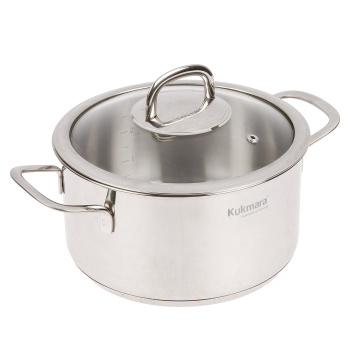 Кастрюля нерж. "Kukmara" "Safia" 3,0л Стекл.кр., d дна185мм SF-CA3020G *1/4 Кастрюля нерж. "Kukmara" "Safia" 3,0л Стекл.кр., d дна185мм SF-CA3020G *1/4