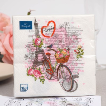 Салфетки бумажные 20шт. 33*33см Art Bouquet Париж-Париж 3сл 37464 *12