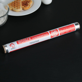 Фольга алюминиевая пищевая "Доляна Стандарт" 29 см х 5 м, 9 мкм 4532979