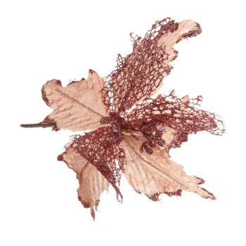 Украшение новогоднее Серпантин «Пуансеттия-Нежность», 23 см, розовое золото