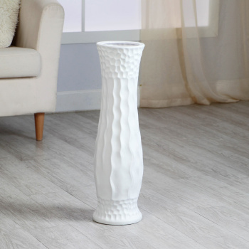 Ваза керамика напольная "Литон" талия, d вн.12,5 см 16х60 см, белый 9750462