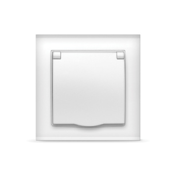 Розетка Бриллиант СП 1-мест. белая сз с крышкой 16А IP20 UNIVersal 7947649 *10100