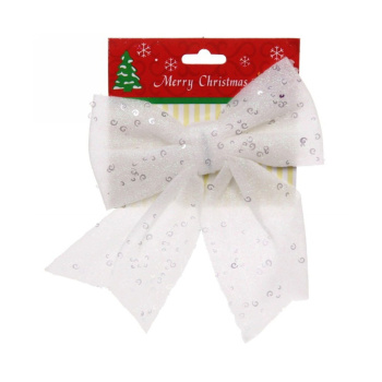 Бант на елку Серпантин «Белоснежка», 17х16 см, белый