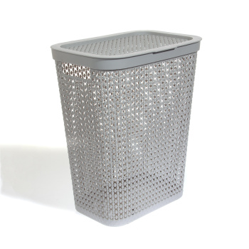 Корзина для белья пластм. 35л "Пирула" 480х260 х380мм Смоки М2614 ("М-Пластика") *1/5