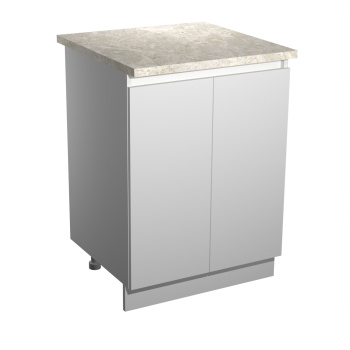 Шкаф напольный 600х850х600 мм BROZEX-WOOD Стиль, с двумя дверцами, белый