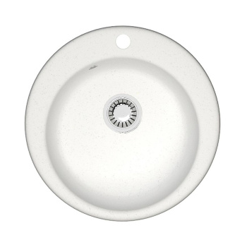 Мойка из искусственного камня круглая белая матовая AGATA 30/G31 (475*375*180) *1