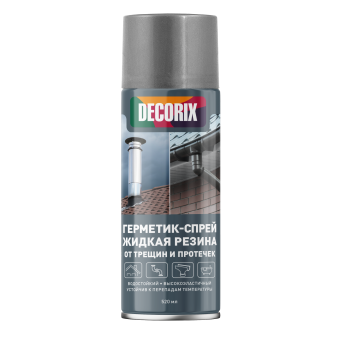 Герметик-спрей 520 мл DECORIX жидкая резина, от трещин и протечек, серый Герметик-спрей 520 мл DECORIX жидкая резина, от трещин и протечек, серый