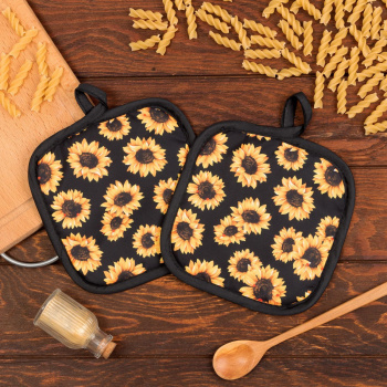 Прихватка 17х17см Подсолнухи (2 шт) 100% полиэстер Доляна *1