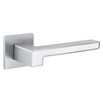 Ручка раздельная ХРОМ матовый/БЕЛЫЙ Slim H-30120-A-CRS/W Code Deco *1/18