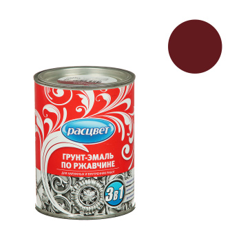 Грунт-эмаль по ржавчине вишневая 0,9 кг Расцвет *1/14/588