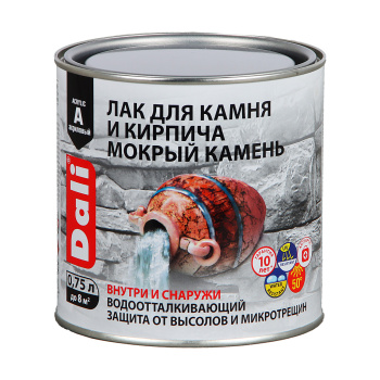 Лак акриловый DALI, для наружных и внутренних работ по камню и кирпичу, 0.75 л Лак акриловый DALI, для наружных и внутренних работ по камню и кирпичу, 0.75 л