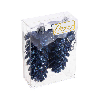 Набор елочных игрушек "Шишки блестящие", 2 шт., 9 см