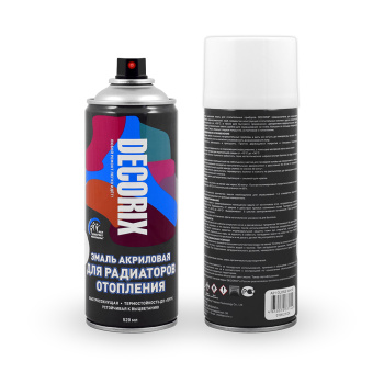 Эмаль-аэрозоль белый матовый для радиаторов 520 мл DECORIX (A24) *1/12 Эмаль-аэрозоль белый матовый для радиаторов 520 мл DECORIX (A24) *1/12