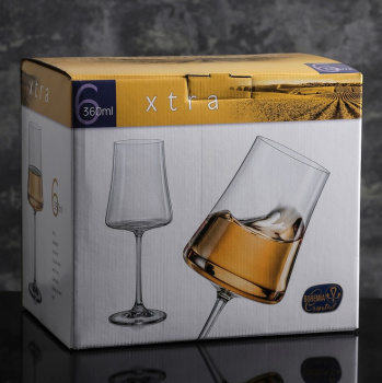 Набор бокалов для вина 360 мл Crystalex Bohemia Экстра, 6 шт., стекло