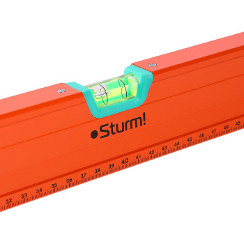 Уровень 80см антиударный, магнитный, зеркало STURM 3 глазка (арт.2015-05-800) *1/30