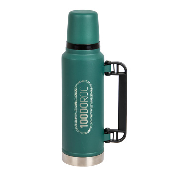 Термос нерж."Barouge" 1,2л Узк..горло, складыв. ручка Ночная бирюза BT-430F  *1/20