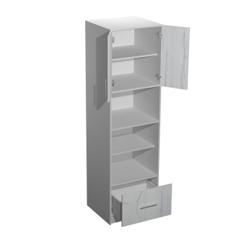 Пенал 600х2100х550 мм BROZEX-WOOD Camellia, для духового шкафа и СВЧ, серый / юта