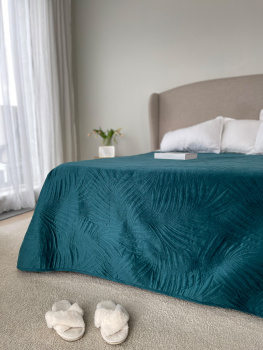 Покрывало 200х220см стеганое двухстороннее Bali изумрудный Belezza *1